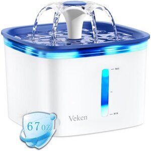 67oz/2L Pet Fountain, Automatic Cat Water Fountain Dog Water Dispenser